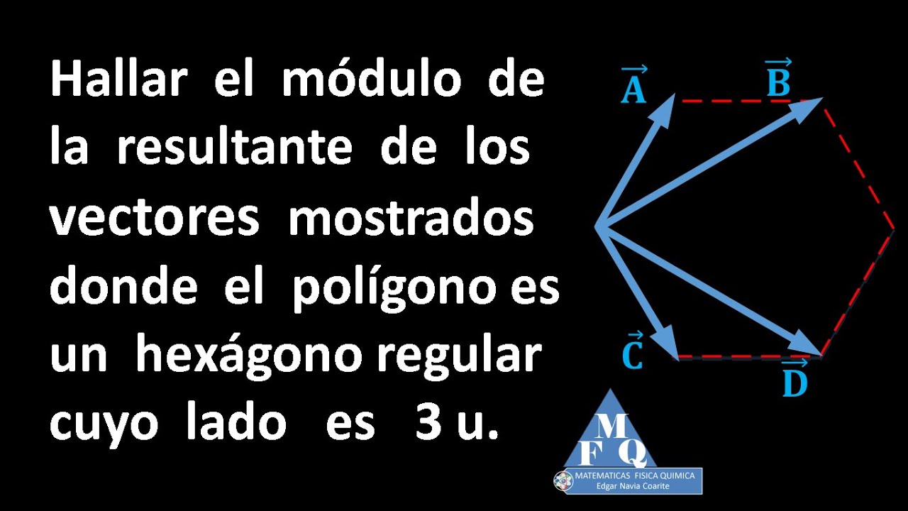 Problema de examen suma de vectores metodo del poligono resultante  vectores en un hexagono regular