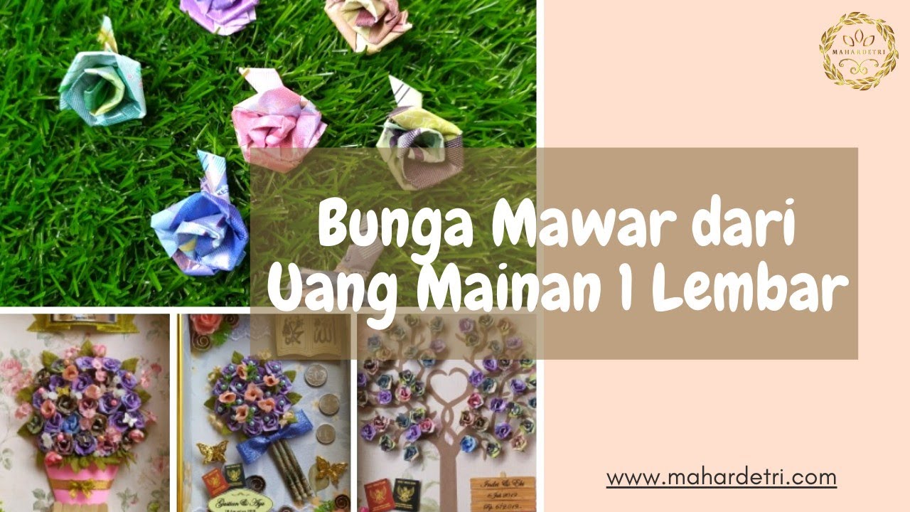 Cara Buat Bunga Mawar dari 1 Lembar Uang Mainan - Tutorial
