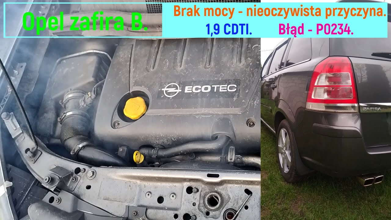 Opel zafira B. Brak mocy - nieoczywista przyczyna. 1,9 CDTI. Błąd - P0234.