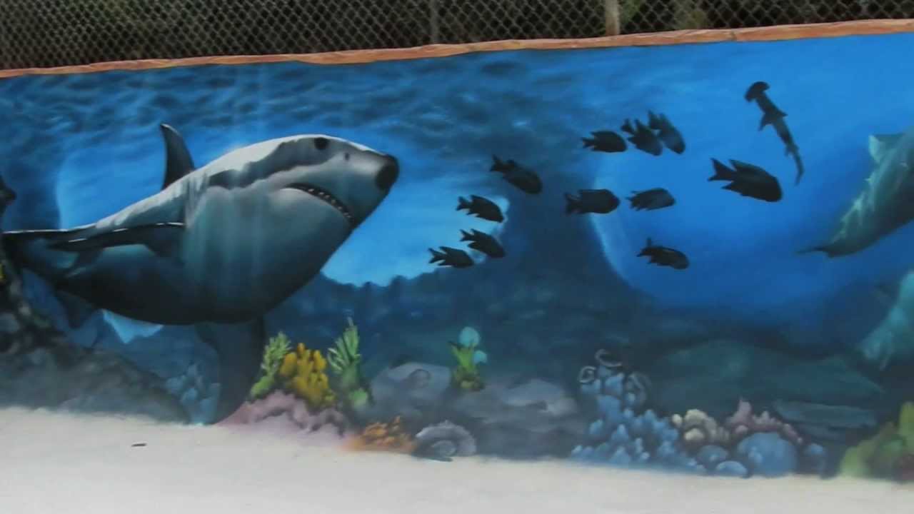 Graffiti -mural marino- en piscina