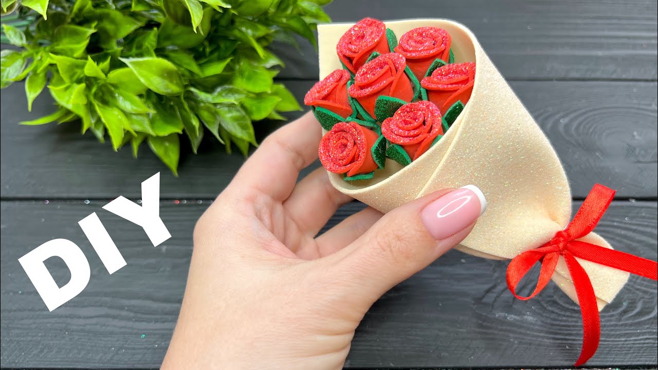 Букет из фоамирана своими руками Подарок на 8 марта Flores de fomi