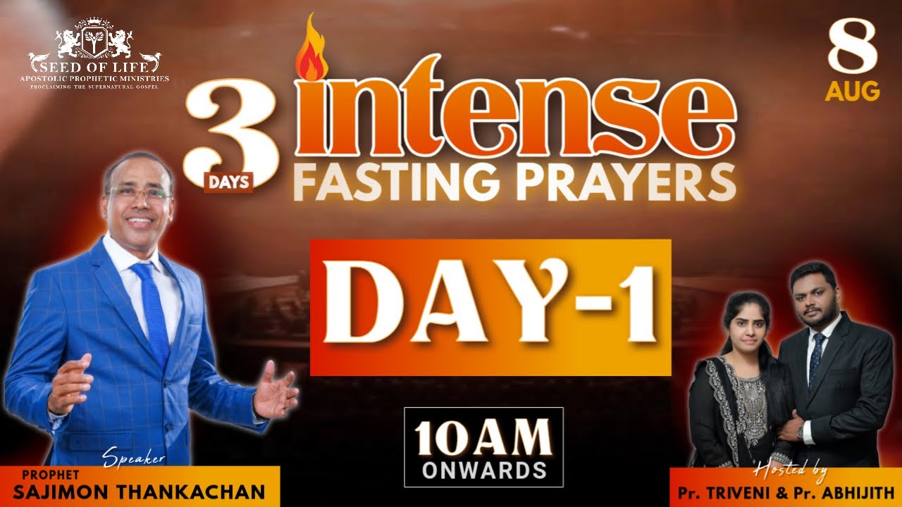 Day-1 | 3 Days Intense Fasting Prayers | Prophet Sajimon Thankachan | Pr. Abhijith | Pr. Triveni