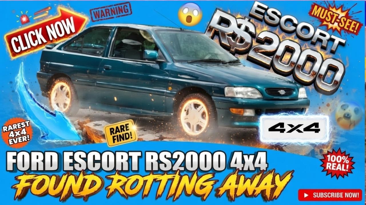 FORD ESCORT MK5 RS 2000 4X4 LEFT TO ROT AWAY A RARE 90s HOT HATCH BARN FIND.