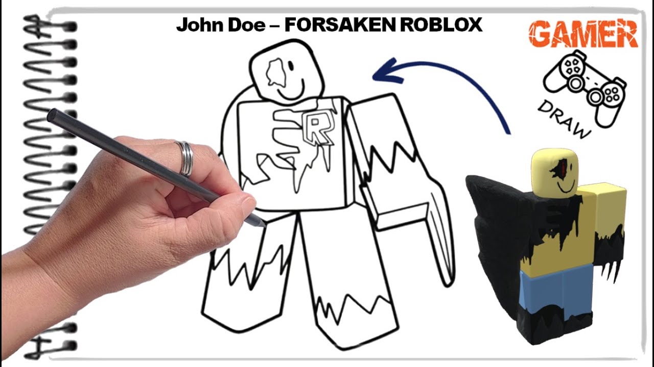 Como Desenhar o John Doe do Forsaken ROBLOX - How to Draw SKINS John Doe from Forsaken ROBLOX