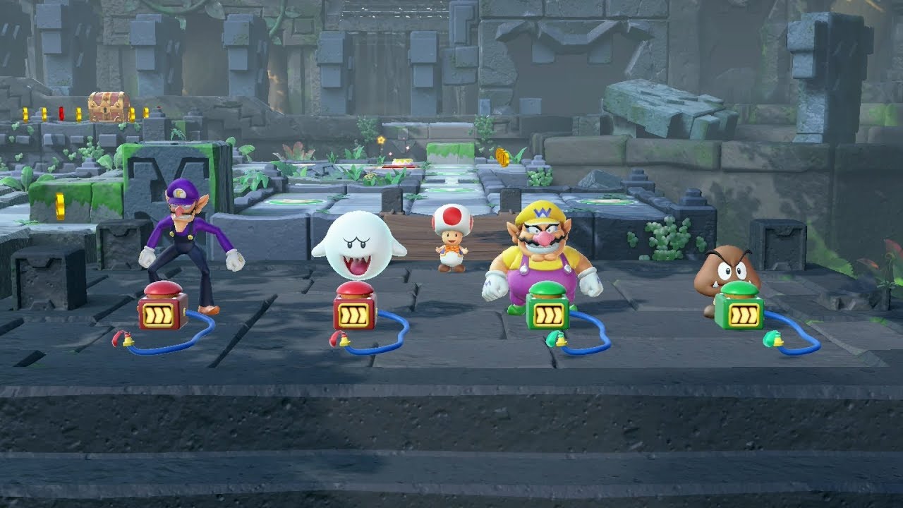 Super Mario Party Partner Party #345 Domino Ruins Treasure Hunt Waluigi & Boo vs Wario & Goomba
