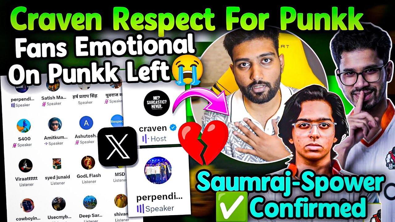 Craven Respect For Punkk🫡📈 Fans Very Emotional On Punkk Left😭 GodL Spower & Saumraj Confirmed✅