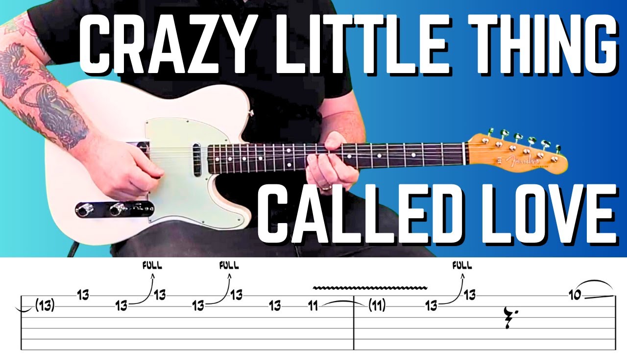 Crazy Little Thing Called Love Guitar Tutorial | Queen Guitar Lesson Chords & Solo | FREE TABS