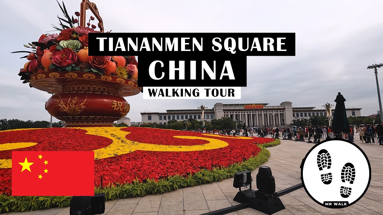 Tiananmen Square Walking Tour (Beijing, China) 🇨🇳 | 4K