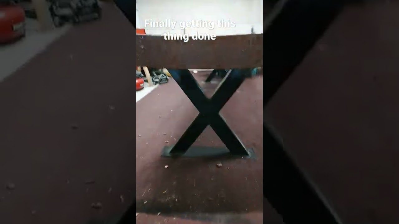 homade live edge table n homade 2x4 steel tube x legs