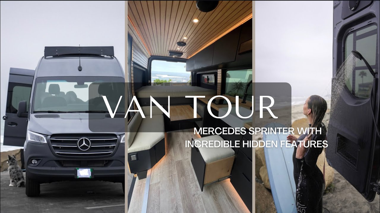 VAN TOUR with INCREDIBLE HIDDEN FEATURES | Modern Luxury 144” Mercedes Sprinter Conversion