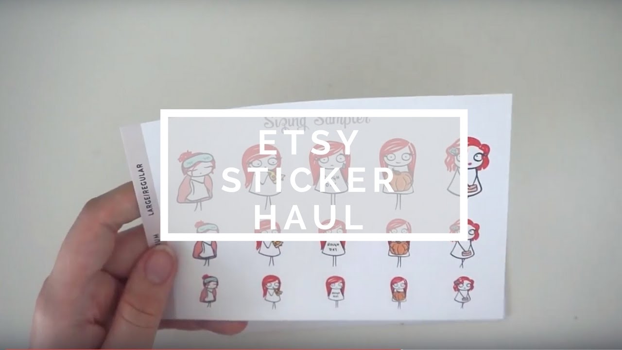 Etsy sticker haul // The Coffee Monsterz co, Made By Elissa, Pumpkin Paper co, and more !!!!