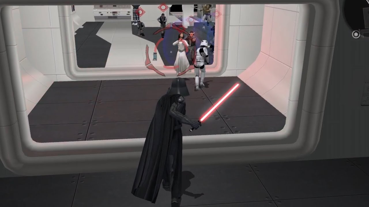 Lord Vader takes Princess Leia into custody - Star Wars Battlefront ll 2005
