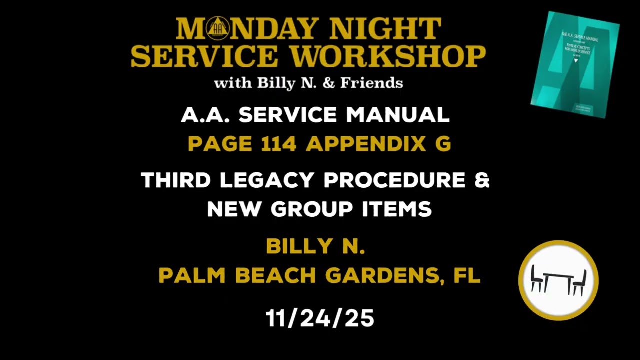 34. Billy N. - Service Manual PG. 114 Ap. G: Third Legacy Procedure & New Group Items 11/24/25