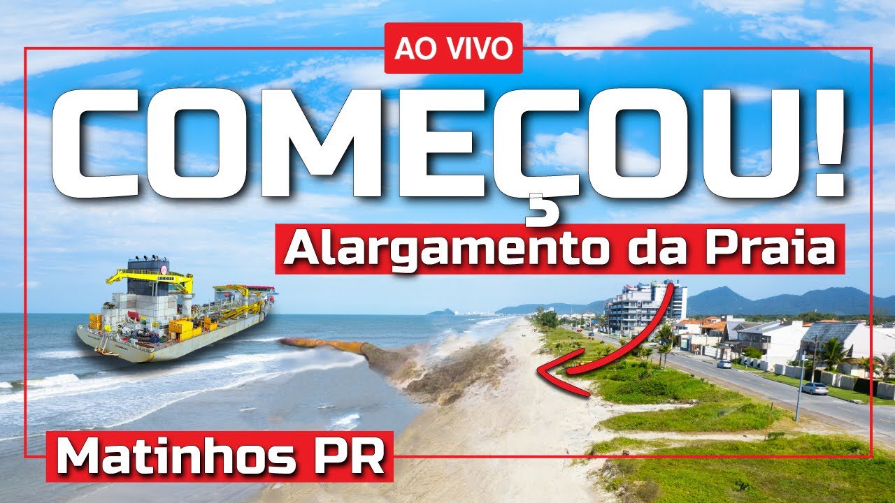 Bombeamento da Primeira Carga de Areia na Praia de Matinhos