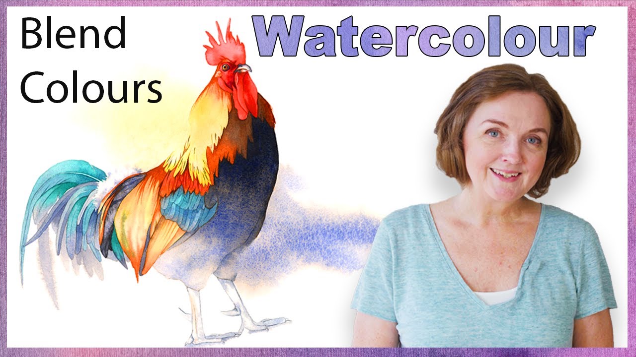 Watercolor Techniques | Blending Colors on a Rooster