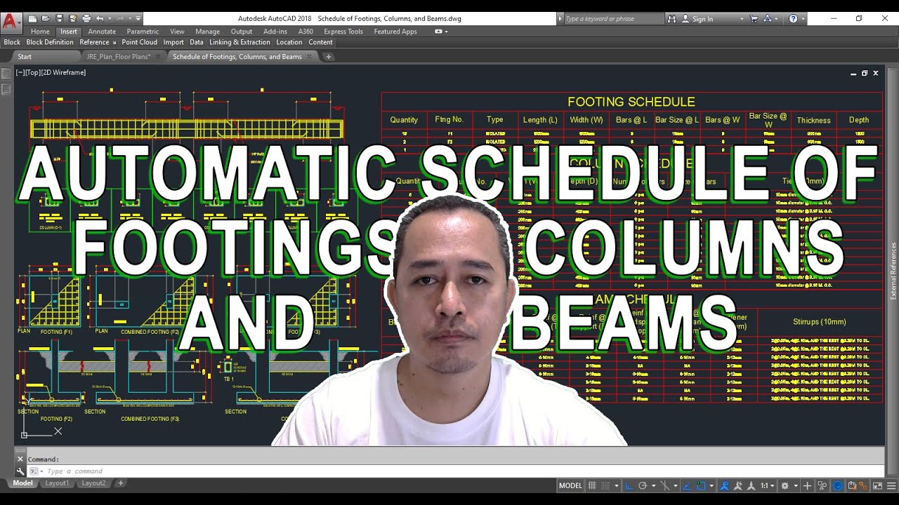 How to Create Automatic Schedule of Footings, Columns and Beams in AutoCAD
