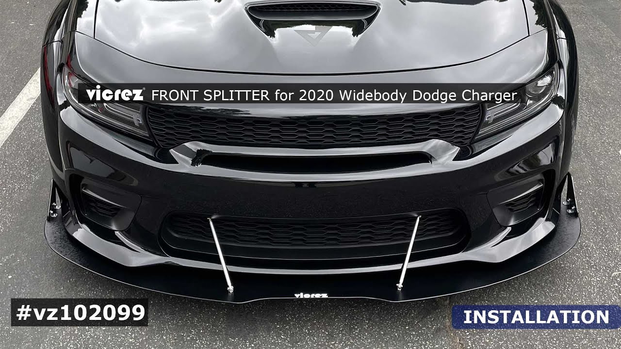 Накладка на передний бампер Vicrez VR3 vz102099 | Dodge Charger Widebody 2020-2023 | Установка