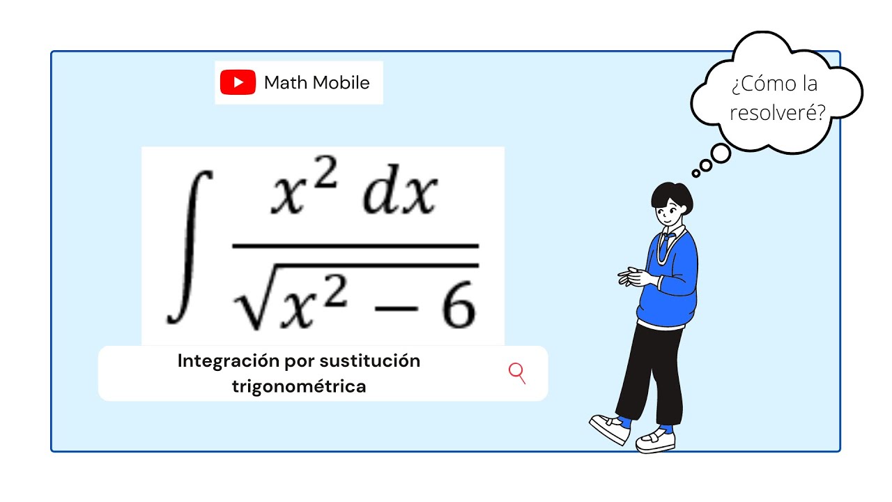 Integral de [x^2 dx/sqrt(x^2 - 6)] usando el artificio de sustitución trigonométrica