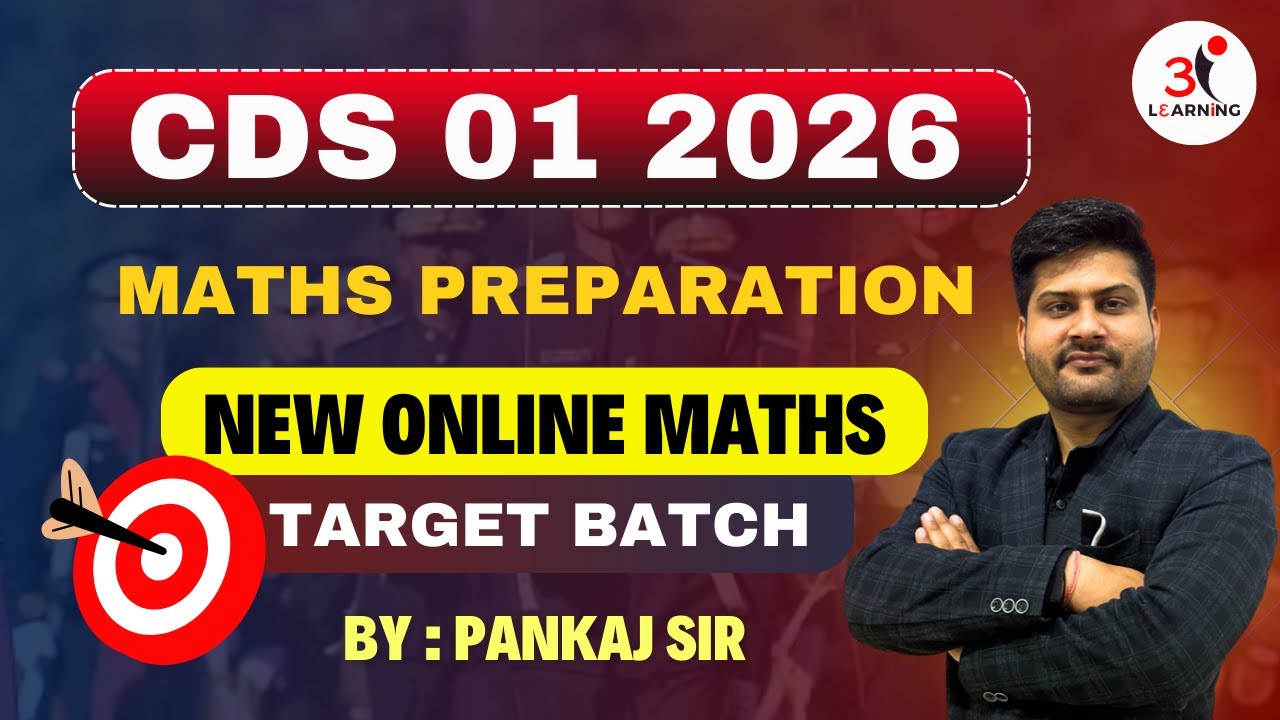 MATHS PREPARATION FOR CDS 2026 | CDS MATHS PREPARATION By Pankaj Sir #cdsmaths