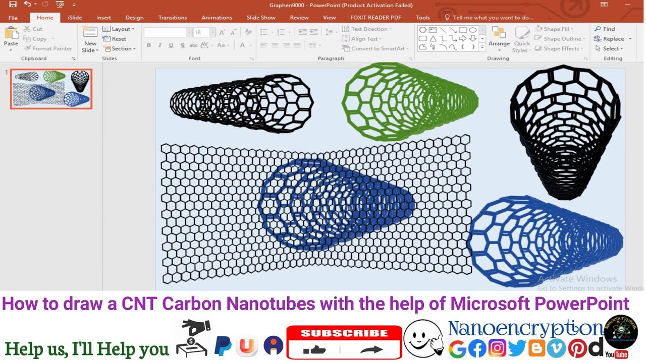How to draw a CNT Carbon Nanotubes with the help of Microsoft PowerPoint