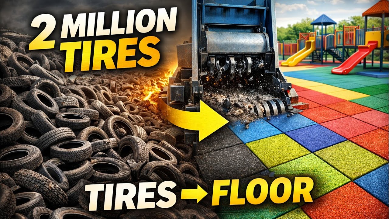 How 2 Million Used Tires Are Turned Into Playground Flooring