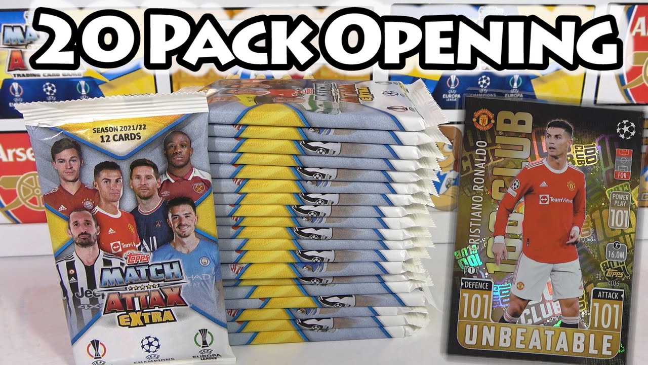 20 MATCH ATTAX EXTRA 2022 Pack Opening | Hunt For RONALDO 101 Card | Almost A Full Box | Chrome X