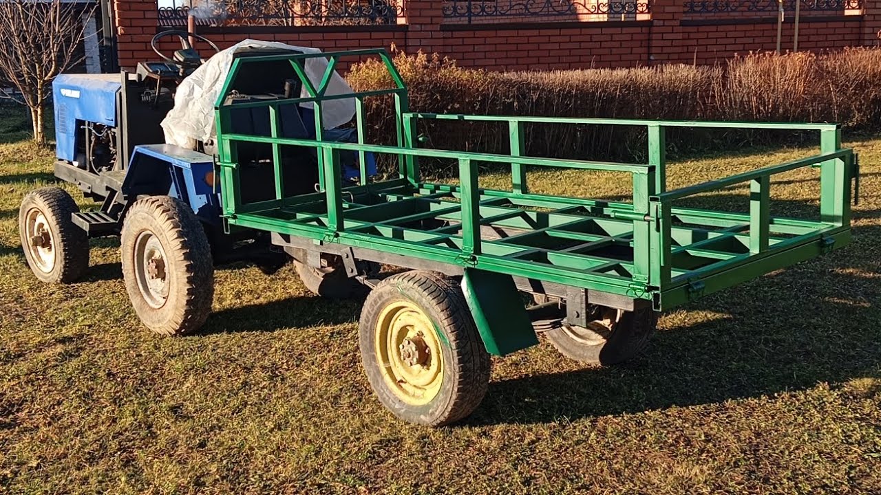 БОРТА И ПОКРАСКА ТЕЛЕГИ#ПЕРВЫЙ ВЫЕЗД С ТЕЛЕГОЙ#САМОДЕЛЬНЫЙ МИНИТРАКТОР