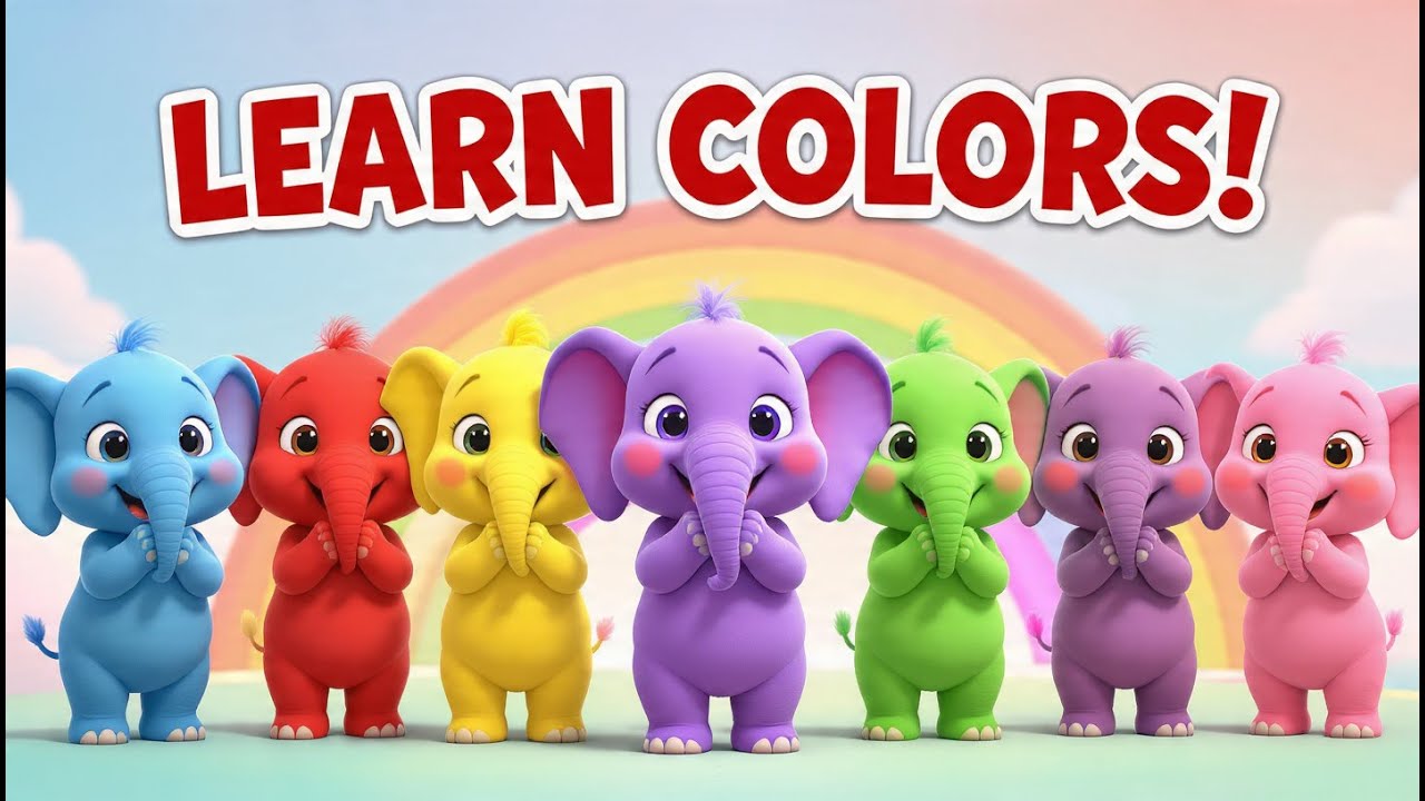 Learn Colors with Mino the Elephant 🐘🌈 | Color Song for Kids & Toddlers