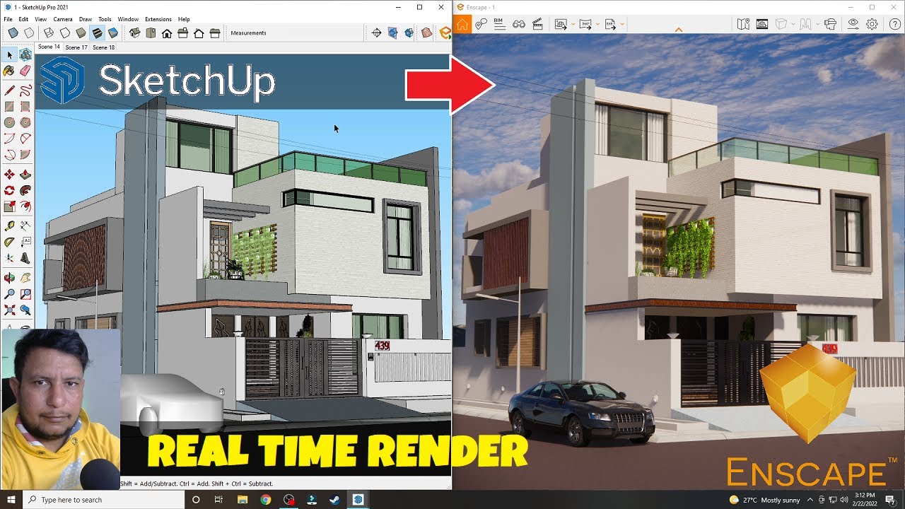 Introduction of Enscape REAL TIME RENDERING | Sketchup Render Tutorial in Hindi ✔