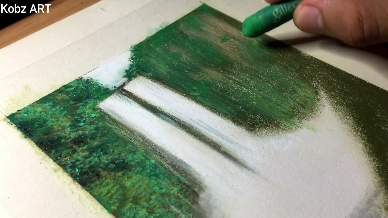 Oil Pastel Drawing / Maria Cristina Waterfalls