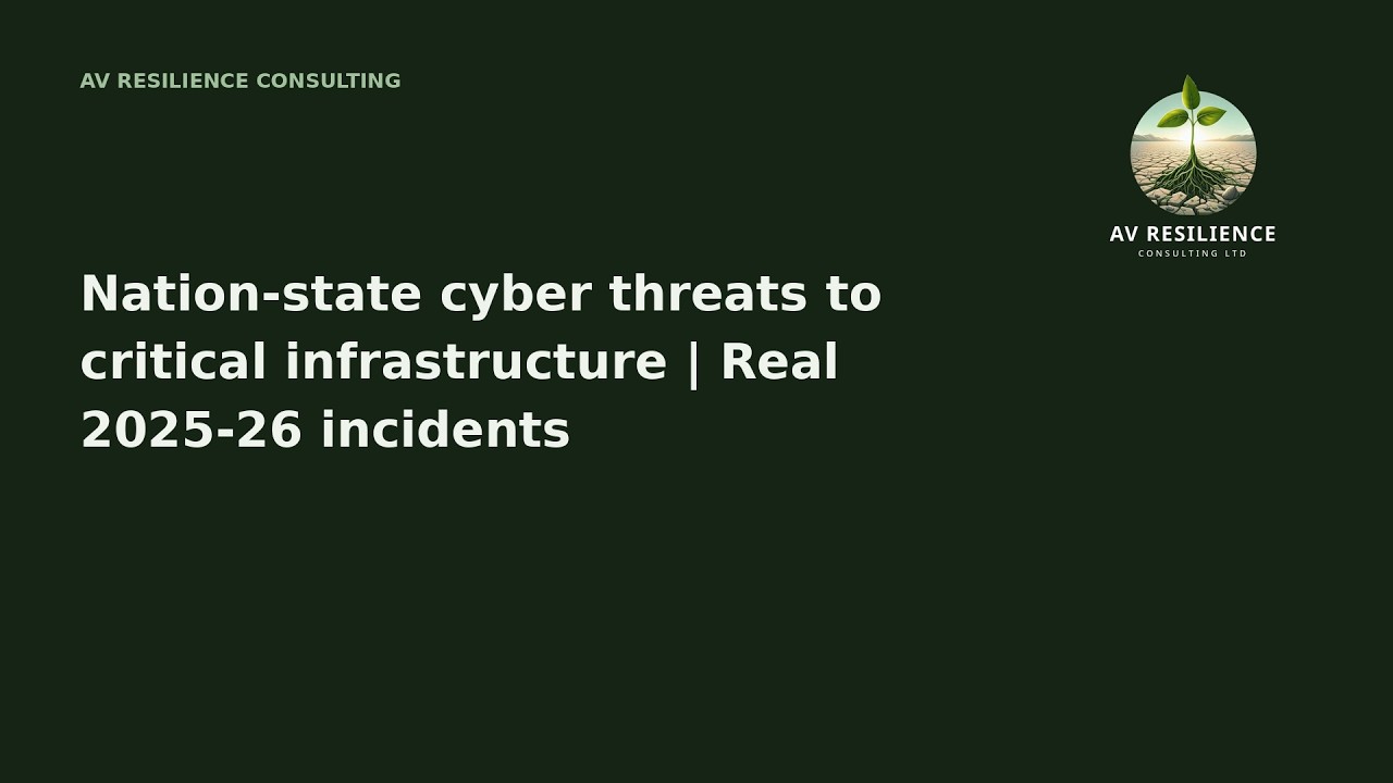 Nation-state cyber threats to critical infrastructure | Real 2025-26 incidents