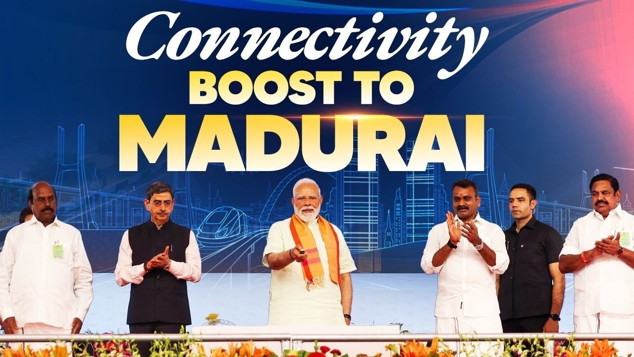 PM Narendra Modi lays foundation stone, inaugurates development works in Madurai, Tamil Nadu