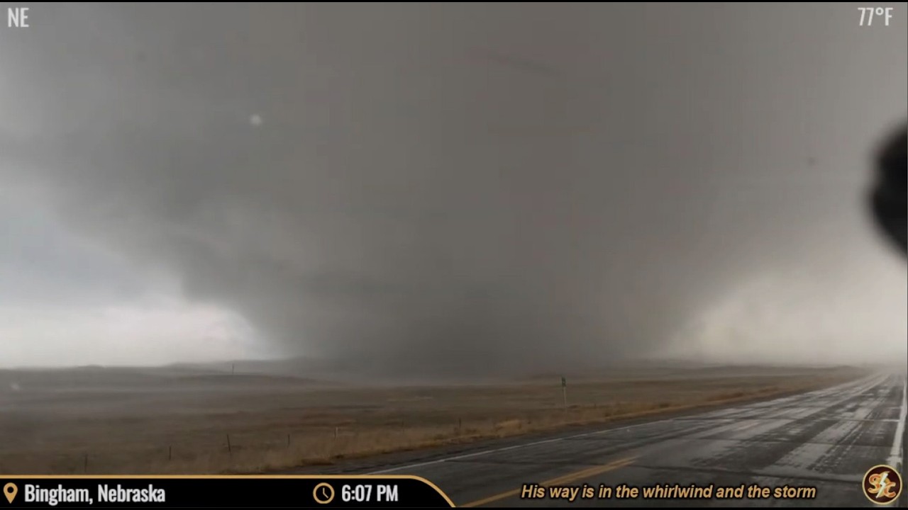 GoPro Footage Of Nebraska Super Wedge Tornado - Bingham, NE - April  2025 Full Chase