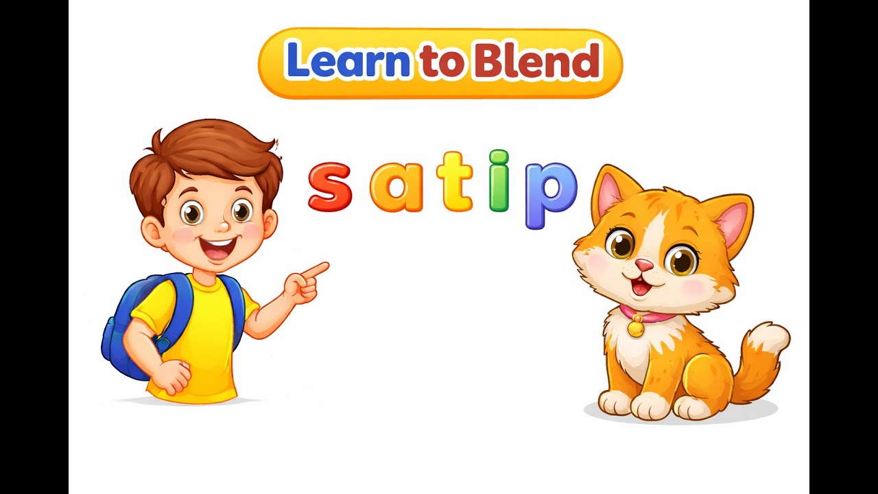 Learn Phonics Blending Easily . s a i p t n Sounds for Hindi Speaking Kids. Day 7