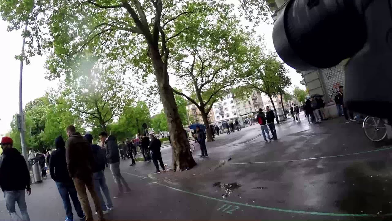 Impressionen vom Helvetiaplatz nach Nachdemo zum 1. Mai 2015 Zürich
