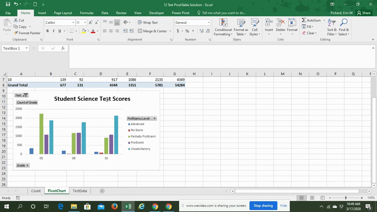 MOAC Excel 2016 L12 Step by Step - Add a PivotChart