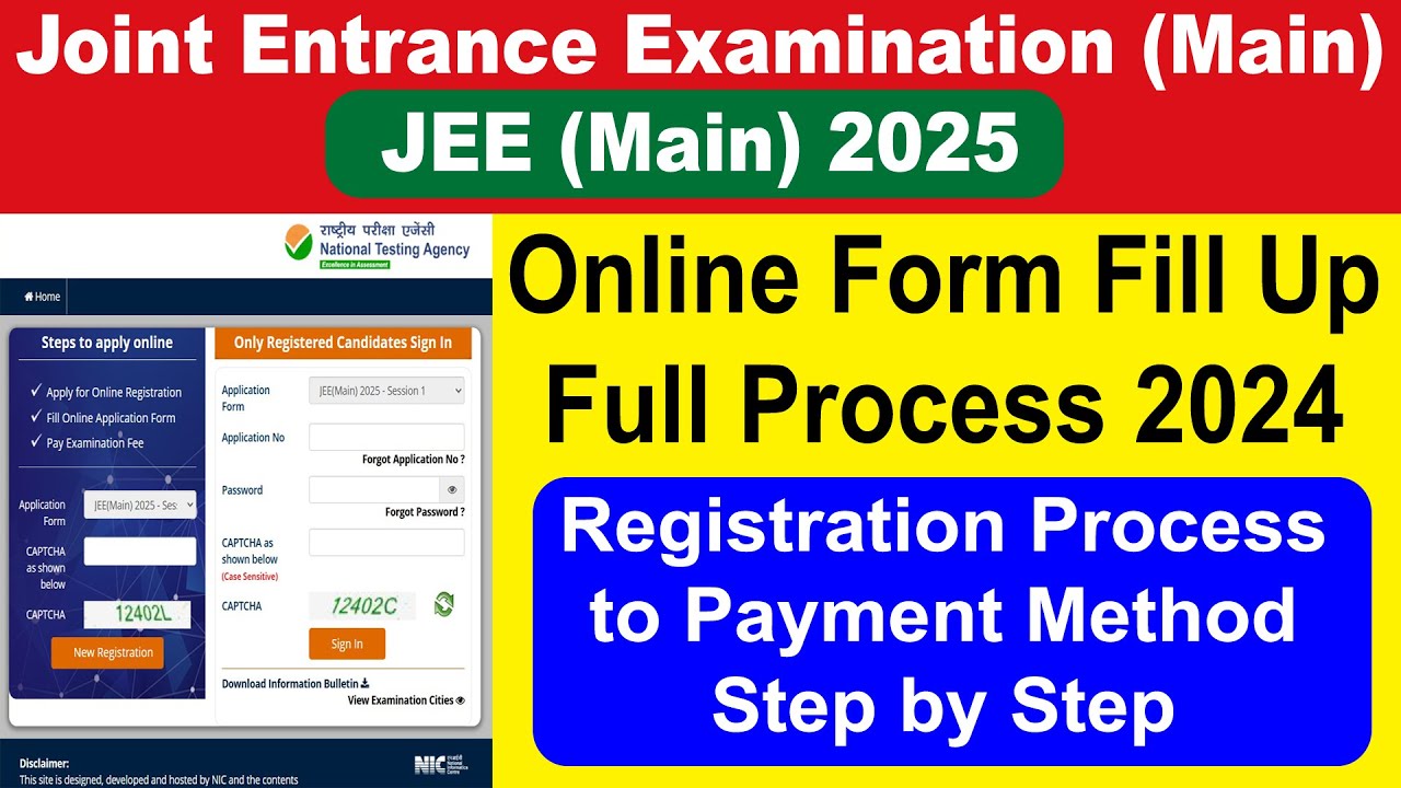 How to Fill JEE Mains Application Form Online 2025 || JEE Mains Registration Process