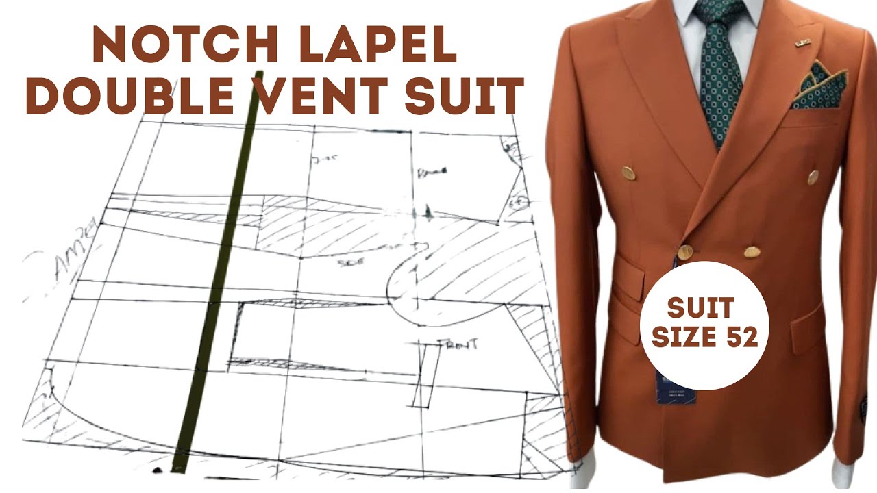 how to draft a double vent notch lapel suit