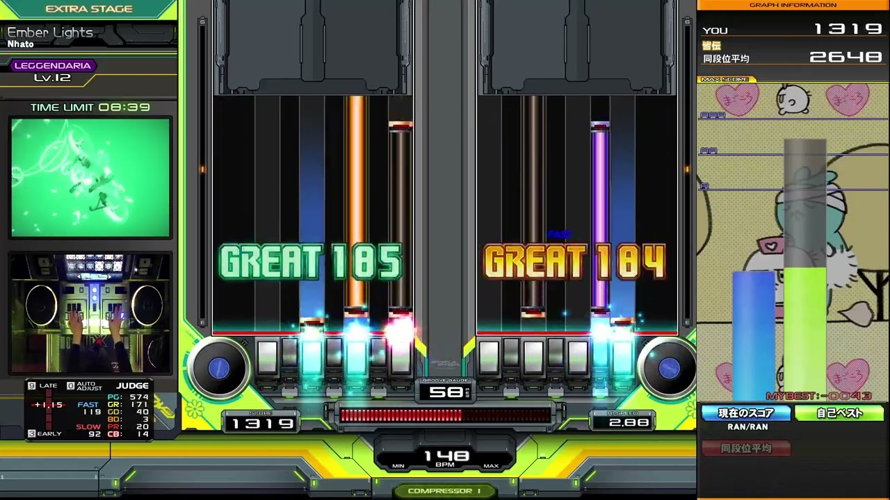 DP黒穴乱HARD【beatmania IIDX】Ember Lights / Nhato