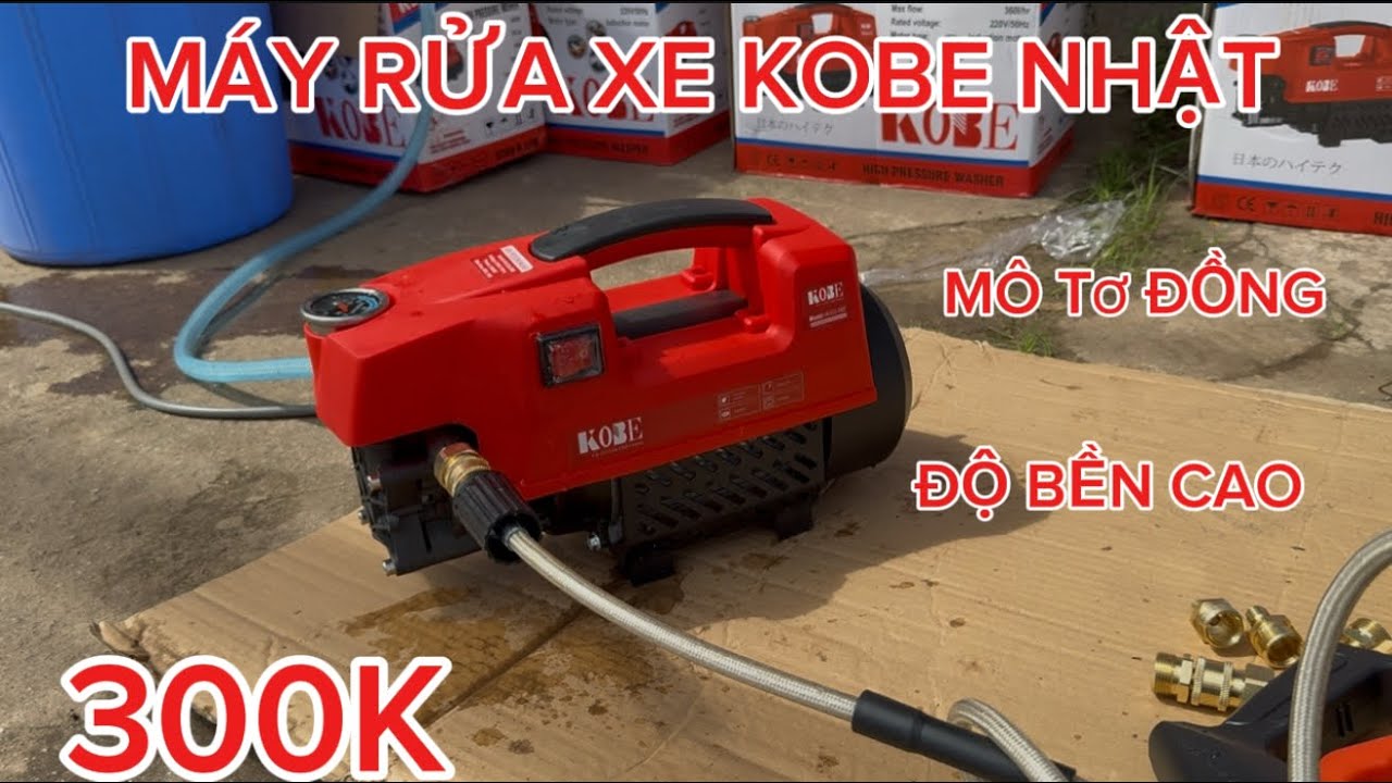 💥💥M&Aacute;Y RỬA XE KOBE NHẬT 2400W M&Ocirc; TƠ CẢM ỨNG TỪ,TỰ ĐỘNG NGẮT C&Oacute; RƠ LE CHỐNG GIẬT AN TO&Agrave;N,TẶNG 300K