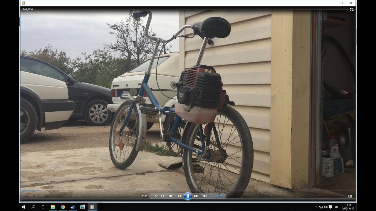 Desniukas su varikliu / Bicycle with 50cc engine [ HD ]