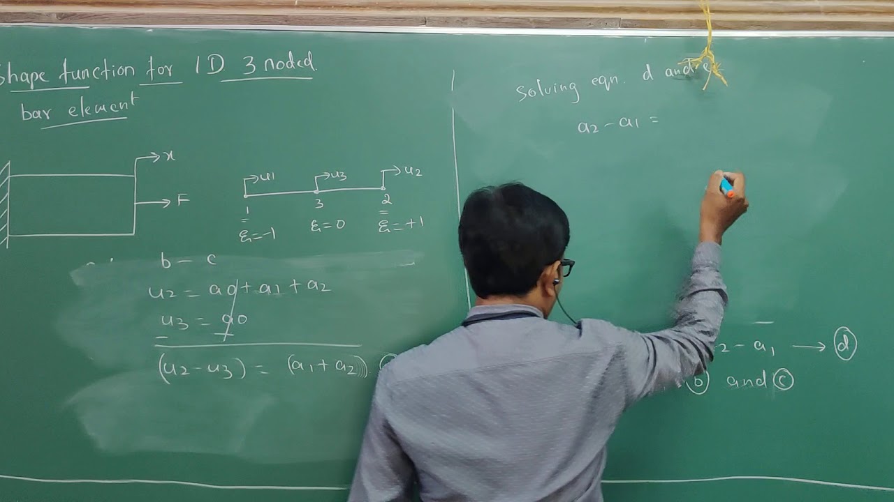 derivation of shape function for 3 noded bar element