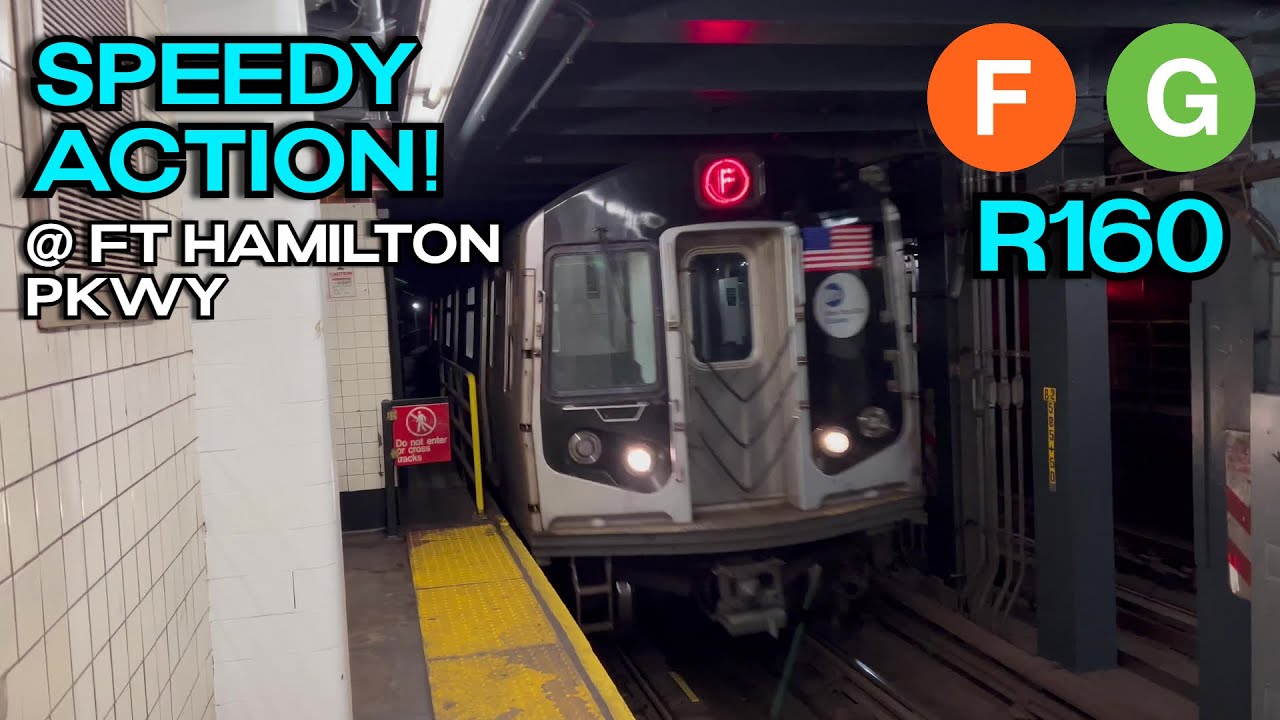 NYC Subway: R160 F and G trains hauling ass into Fort Hamilton Parkway! (2/28/24)