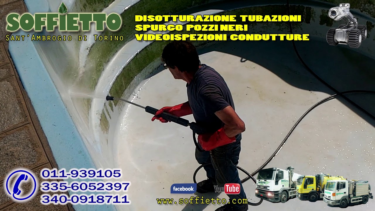 PULIZIA PISCINE e Sanificazione Acque - SOFFIETTO SPURGHI - CANAL-JET -  VALSUSA - TORINO - Piemonte