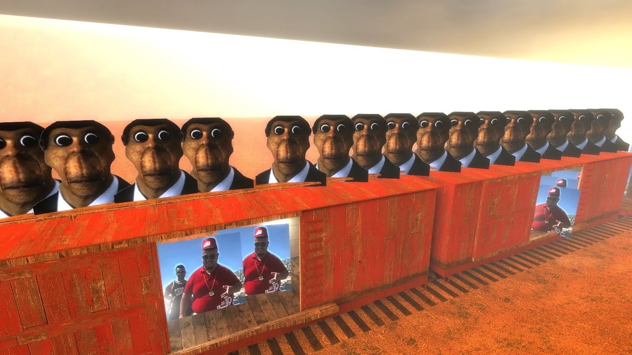 Nico's Nextbots vs Different Weapons ON TRAIN!!!