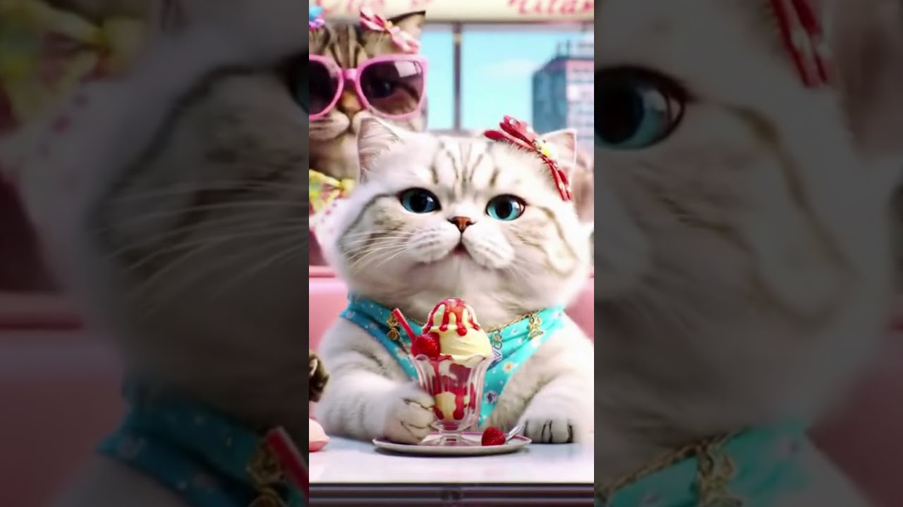 This cat enjoy sundae in the hot weather