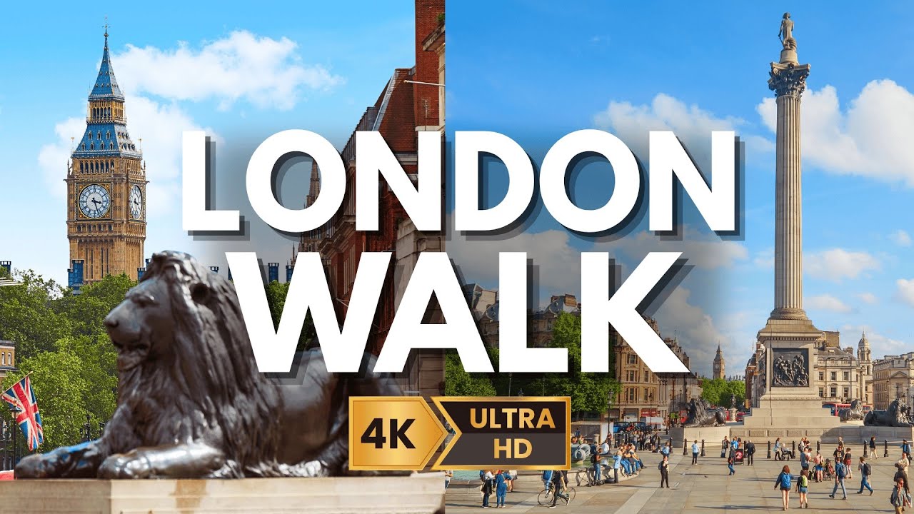 London Walk from Trafalgar Square to Waterloo Bridge | Iconic Streets & Riverside Views in 4K