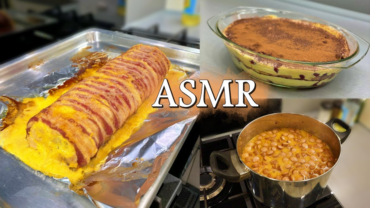 [Magyar ASMR] Főzés: Frankfurti leves, Baconos csirkemell, Meggyes tiramisu👩‍🍳