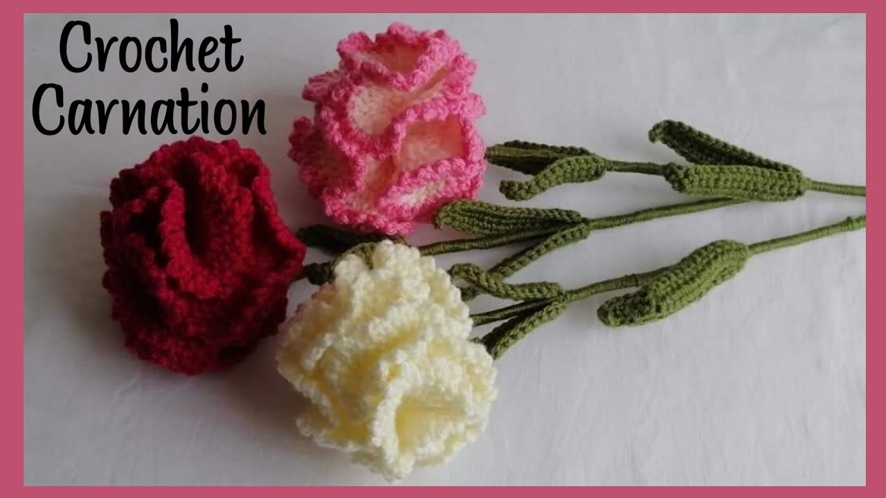 Crochet Carnation flowers (Mix)