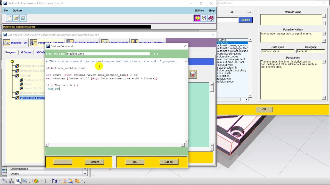NX CAM - Tcl example in NX Post Builder #4  - 